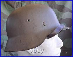 Ww2 German M42 Helmet With One Tone Camo