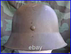 Ww2 German M42 Helmet With One Tone Camo