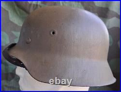 Ww2 German M42 Helmet With One Tone Camo