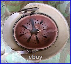 Ww2 German M42 Helmet With One Tone Camo