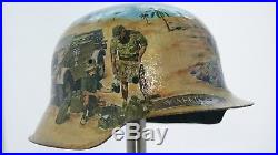 Ww2 German M42 Painted Helmet