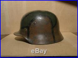 Ww2 German M-35 helmet. Size 64. 3-color camo. With liner