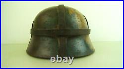 Ww2 German M-40 Camo Helmet With Flat Wire Bands For Camo Purposes, Size 66 Compl