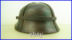 Ww2 German M-40 Camo Helmet With Flat Wire Bands For Camo Purposes, Size 66 Compl