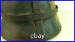 Ww2 German M-40 Camo Helmet With Flat Wire Bands For Camo Purposes, Size 66 Compl