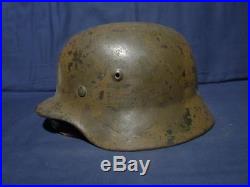 Ww2 German M-40 bird sd helmet. Camouflage. Name inside. Size 64