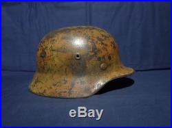 Ww2 German M-40 camouflage helmet. Size 62. Named. Complete