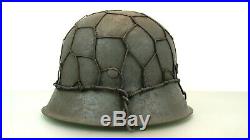 Ww2 German M-42 Helmet, With Half Wire Basket Net