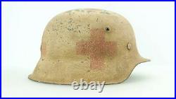 Ww2 German M-42 Medic Helmet, Wh, Nice Condition, Came From Collection, Sz 64/56