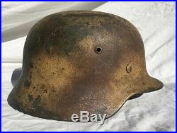 Ww2 German Normandy Camo M35 Helmet Shell Et64