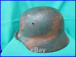 Ww2 German Normandy Campaign M 35 Camo Helmet