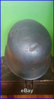 Ww2 German Original M34 Sharp Edge Helmet (rare) Salt-pepper Ventilation Holes