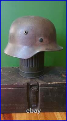 Ww2 German Original M40 Helmet (soft Leather)