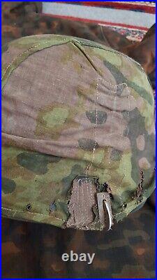 Ww2 German camouflaged helmet cover Overprint camouflaged