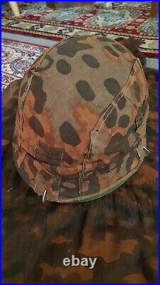 Ww2 German camouflaged helmet cover Overprint camouflaged