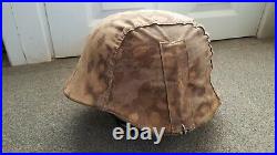 Ww2 German camouflaged helmet cover reversible from spring to fall