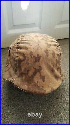 Ww2 German camouflaged helmet cover reversible from spring to fall