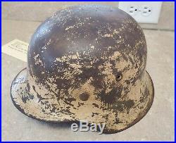 Ww2 M42 German Helmet, Camoflauge / Named