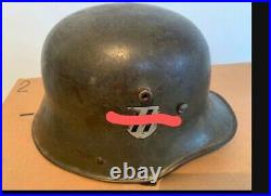 Ww2 Wwii German Ss Transitional Helmet Original With Liner