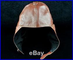 Ww2 Wwii Luftwaffe German Aviator Pilot Leather Helmet Hat Cap