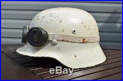 Ww2 german m35 helmet luftwaffe winter camo snow goggles wwii ef64 RARE