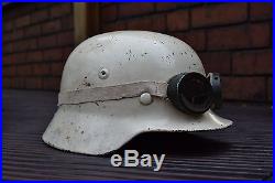 Ww2 german m35 helmet luftwaffe winter camo snow goggles wwii ef64 RARE