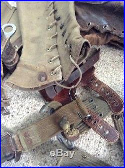 Ww2 lot American Gear Helmet Boots Knife Not German