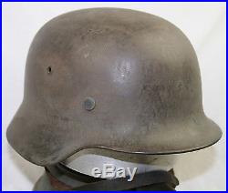 Wwii German Army Military Helmet With Original Liner And Chin Strap Et66 Ww2