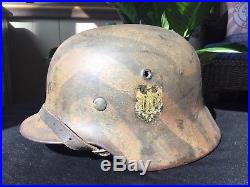 Wwii Ww2 German Normandy Camo Helmet, M40,'et64', 100% Original, Complete